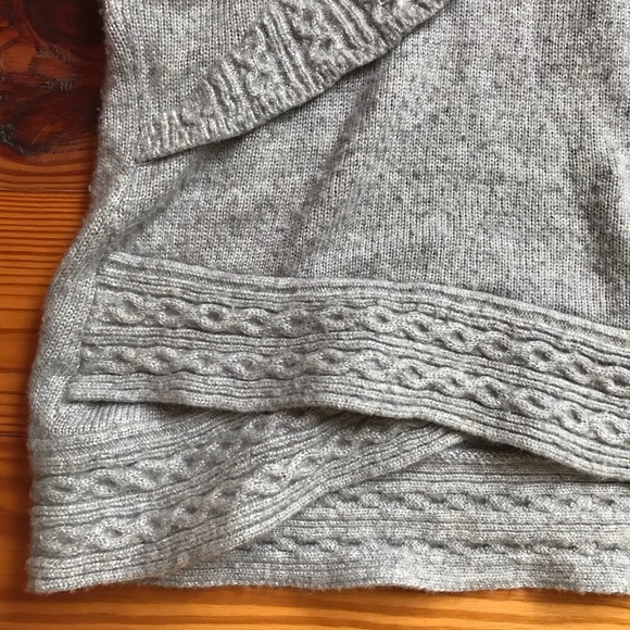 White House Black Market Grey Sparkle Faux Wrap Sweater, EUC, S - Picture 9 of 13